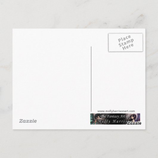 Wasserfarben Meerjungfrau Art Postkarte von Molly (Rückseite)