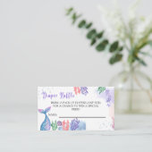 Wasserfarben Meerjungfrau Kinderdusche Windelwanne Begleitkarte (Stehend Vorderseite)