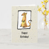 Wasserfarben Meerkat auf Beige Hintergrund Geburts Karte (Gelbe Blume)