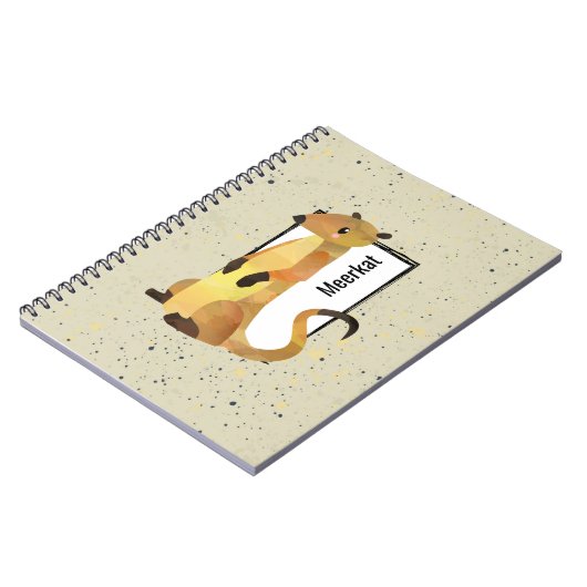 Wasserfarben-Meerkat auf beigem Hintergrund Notizblock (Linke Seite)