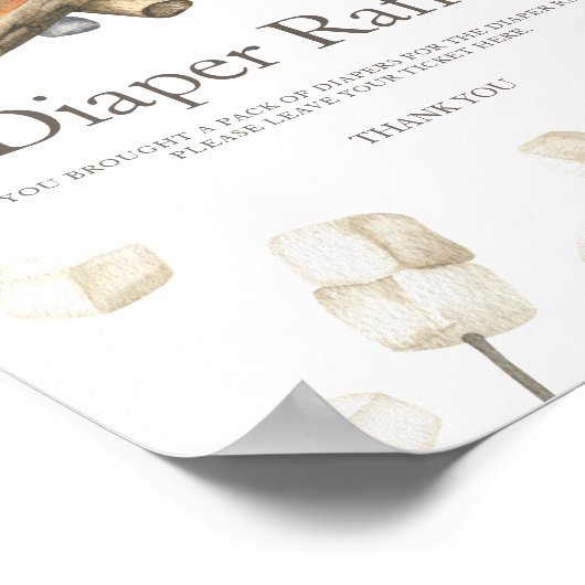 Wasserfarben: mehr Windeln für die Babydusche Poster (Ecke)