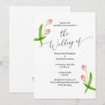 Wasserfarben Minimal Tulip Hochzeit Einladung