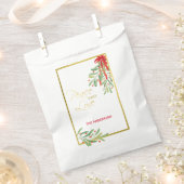 Wasserfarben-Mistletoe & Gold | Personalisierter U Geschenktütchen (Ausgeschnitten)