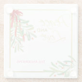 Wasserfarben-Mistletoe & Gold | Personalisierter U Glasuntersetzer (Rückseite)