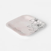 Wasserfarben mit eleganter Schwarzer Blume Pappteller (Gewinkelt)