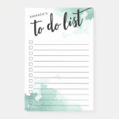 Wasserfarben mit Meeresrauschen, Mit Monogramm zu  Post-it Klebezettel (Vorderseite)