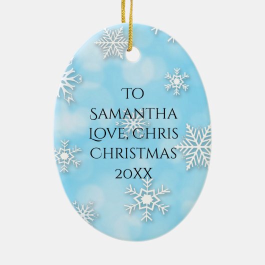 Wasserfarben mit Personalisierter Meldung auf der Keramik Ornament (Hinten)