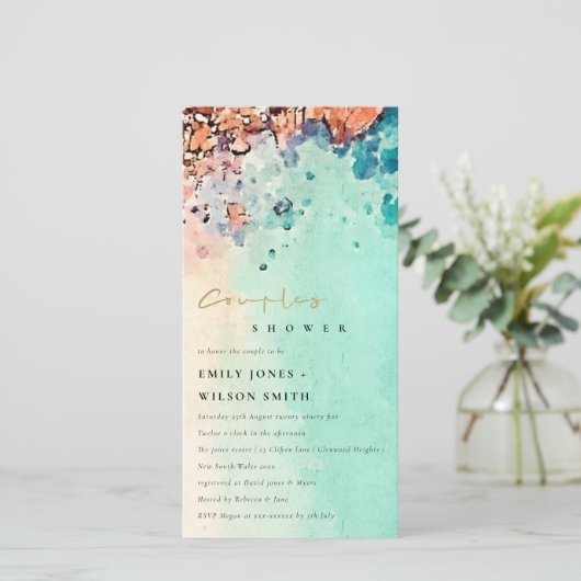 WASSERFARBEN MIT STRANDSCHUHE DANKESKARTE (Stehend Vorderseite)