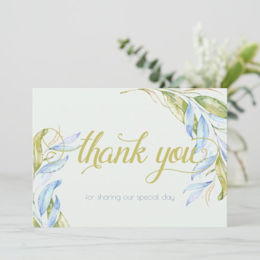 Wasserfarben Moderne Boho Leafy Branchen Vielen Da Dankeskarte (Stehend Vorderseite)