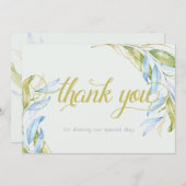 Wasserfarben Moderne Boho Leafy Branchen Vielen Da Dankeskarte (Vorne/Hinten)