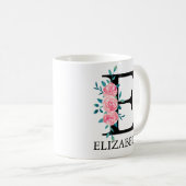 Wasserfarben-Monogramm, einzelner Buchstabe E Kaffeetasse (VorderseiteRechts)