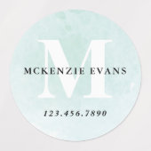 Wasserfarben-Monogramm-Name Etiketten (Design 2)