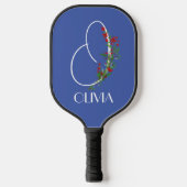 Wasserfarben-Monogramm O blaues Pickleball-Paddel Pickleball Schläger (Vorderseite)