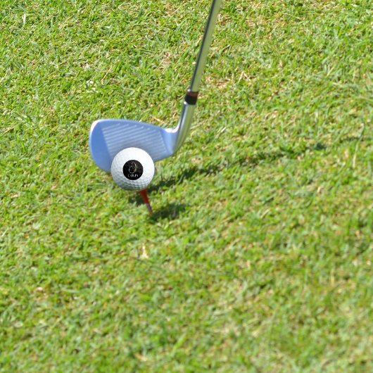 Wasserfarben-Monogramm O-Schwarz-Pickleball-Paddel Golfball