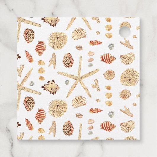 Wasserfarben-Muscheln Geschenkanhänger (Rückseite)