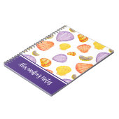 Wasserfarben-Muscheln-Notebook mit Namen Notizblock (Linke Seite)