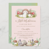 Wasserfarben-Mushroom-Babydusche Einladung (Vorne/Hinten)