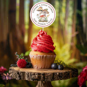 Wasserfarben-Mushroom-Babydusche Gefälligkeitsaufk Runder Aufkleber