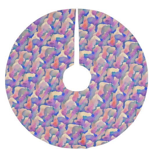 Wasserfarben-Muster-Baumrinde Polyester Weihnachtsbaumdecke (Vorderseite)