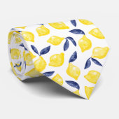 Wasserfarben-Muster Citrus Neck Tie Krawatte (Gerollt)