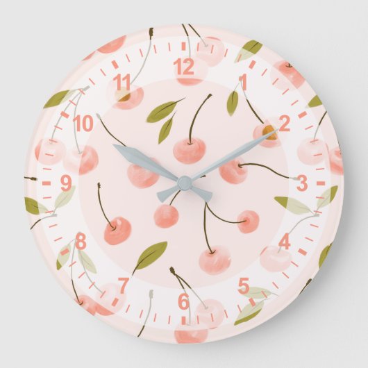 Wasserfarben-Muster Große Wanduhr (Vorderseite)