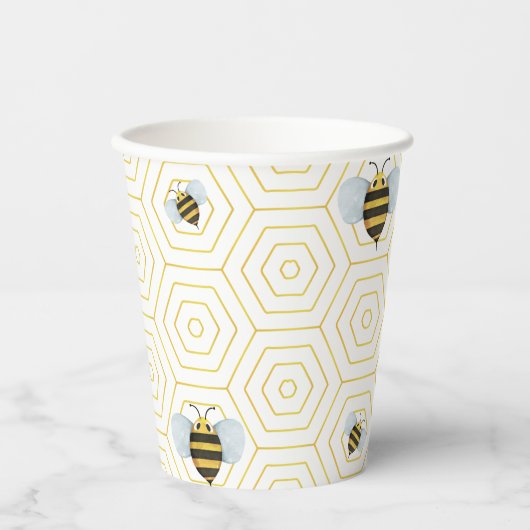 Wasserfarben-Muster Pappbecher (Vorderseite)