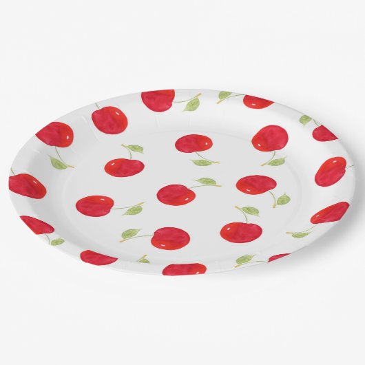 Wasserfarben-Muster Pappteller (Schrägansicht)