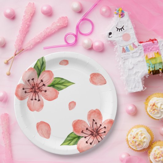 Wasserfarben-Muster Pappteller (Party)