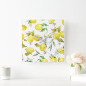 Wasserfarben-Muster Quadratische Wanduhr (Zuhause)