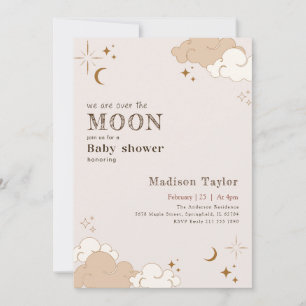 Wasserfarben-Mystischer-Halbmond-Baby-Party Einladung