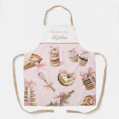 Wasserfarben Nachspeisen Rosa Bow Rezept Schürze (Vorderseite)