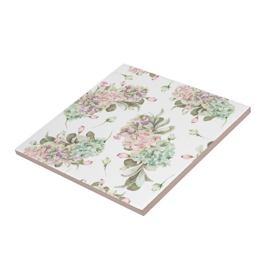 Wasserfarben, nahtlos, Hydrangea-Rose, Franz. Fliese (Seite)