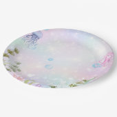 Wasserfarben-Narwhal unter dem Meer Pappteller (Schrägansicht)