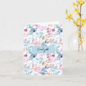 Wasserfarben-Nature-Muster Große Affirmationskarte Karte (Gelbe Blume)