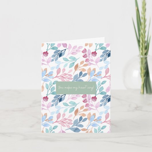 Wasserfarben-Nature-Muster - Happy Affirmation Car Karte (Vorderseite)