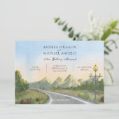 Wasserfarben Naturlandschaft Hochzeit Einladung (Stehend Vorderseite)