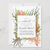 Wasserfarben Nautical Seaweed Online Virtual Weddi Einladung (Vorderseite)