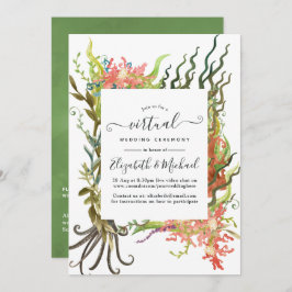 Wasserfarben Nautical Seaweed Online Virtual Weddi Einladung