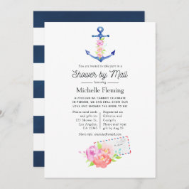 Wasserfarben-Nautisches Brautparty per Post Einladung