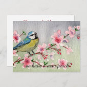 Wasserfarben - Neuer Platz Änderung der Adresse Ankündigungspostkarte (Vorne/Hinten)