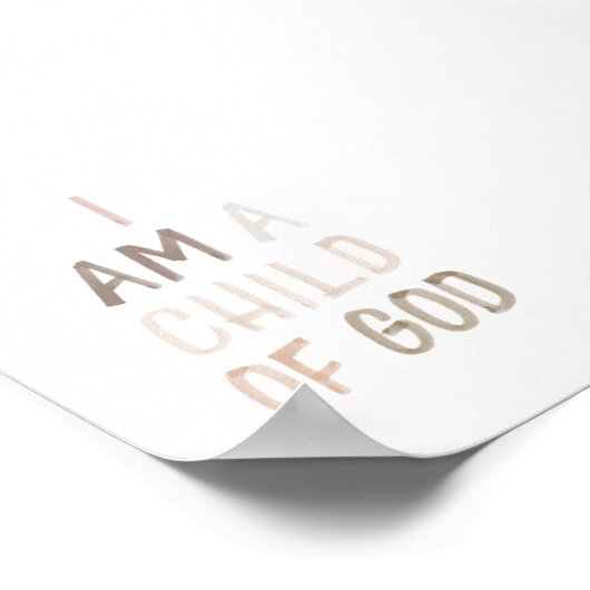 Wasserfarben-Neutral Ich bin ein Kind des Gottes d Poster (Ecke)