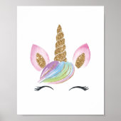Wasserfarben Niedlich Einhorn Kinderzimmer Wand De Poster (Vorne)