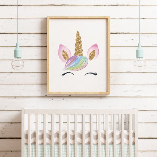 Wasserfarben Niedlich Einhorn Kinderzimmer Wand De Poster