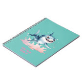 Wasserfarben, Niedlich Playful Baby Shark Notizblock (Linke Seite)