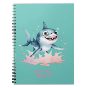 Wasserfarben, Niedlich Playful Baby Shark Notizblock