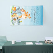 Wasserfarben Niedlich Safari Jungle Tiere Geburtst Banner (Messeveranstaltung)