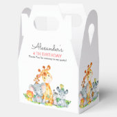 Wasserfarben Niedlich Safari Jungle Tiere Geburtst Geschenkschachtel (Geöffnet)