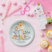 Wasserfarben Niedlich Safari Jungle Tiere Geburtst Pappteller (Party)