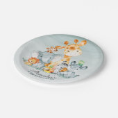 Wasserfarben Niedlich Safari Jungle Tiere Geburtst Pappteller (Schrägansicht)