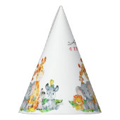 Wasserfarben Niedlich Safari Jungle Tiere Geburtst Partyhütchen (Links)